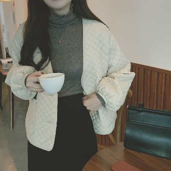   【アウター】韓国風ファッション カジュアル シングルブレスト 無地 綿入れコート  