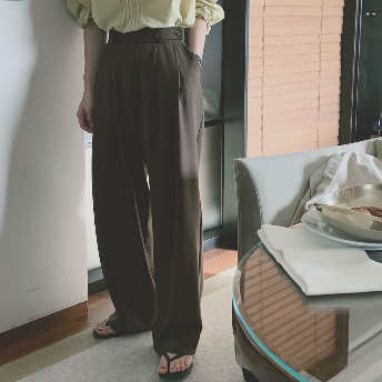   【ボトムス】雑誌掲載商品 ゆるリラックス ギャザー飾り 韓国系 着痩せ パンツ  