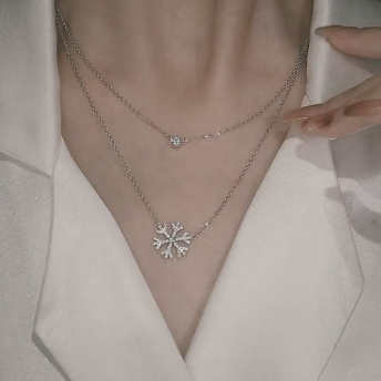   【アクセサリー】ファッション レトロ 雪の結晶  ネックレス  
