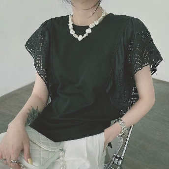  【トップス】可愛いデザイン韓国風ファッション無地おしゃれプルオーバー Tシャツ  