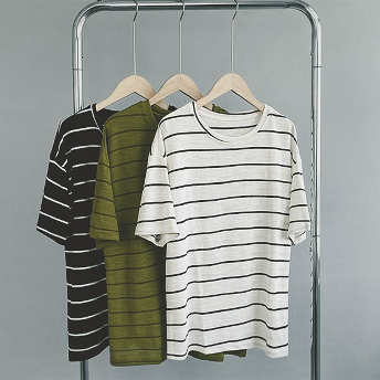   【STAFF SNAP】【トップス】個性的なデザインファッションおしゃれプルオーバー ボーダーTシャツ  