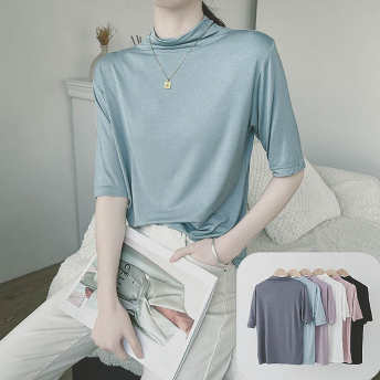   【トップス】大流行新作韓国風ファッション無地 プルオーバー 半袖Tシャツ  