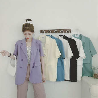   【アウター】組み合わせやすい 韓国系 通勤/OL ボタン 折襟スーツジャケット  