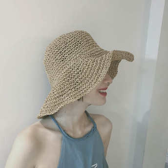   【アクセサリー】 ファッション 麦わら 3色 草編み UVカット 帽子  