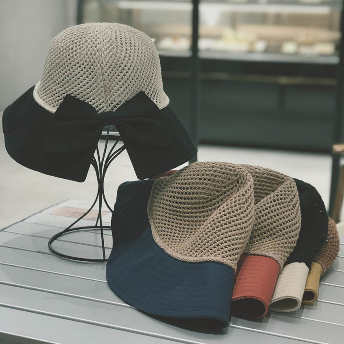   【STAFF SNAP】【アクセサリー】好感度UP 配色 シンプル 透かし彫り 帽子  
