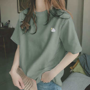   【トップス】韓国風ファッション  シンプル  プルオーバー  ラウンドネック  プリント Tシャツ  
