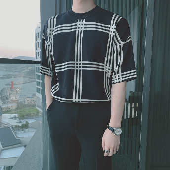   【トップス】超目玉アイテムファッションシンプル配色プルオーバーおしゃれTシャツ  