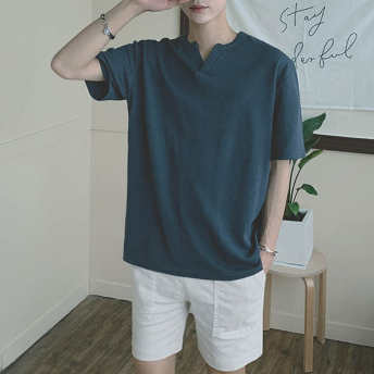   【トップス】超目玉アイテム韓国風ファッション無地おしゃれプルオーバーTシャツ  