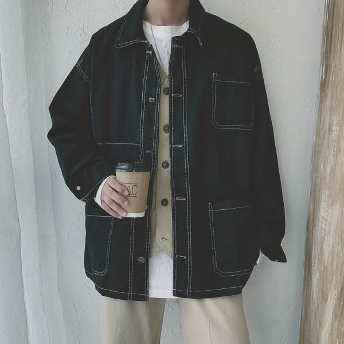   【アウター】韓国系 ファッション シングルブレスト 無地 折り襟 ジャケット  