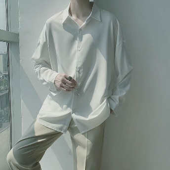   【トップス】一枚で視線を奪う韓国風ファッション無地おしゃれ折襟 シングルブレストシャツ  