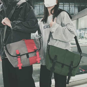   【バッグ】男女兼用 ファッション 切り替え 配色 バッグ  