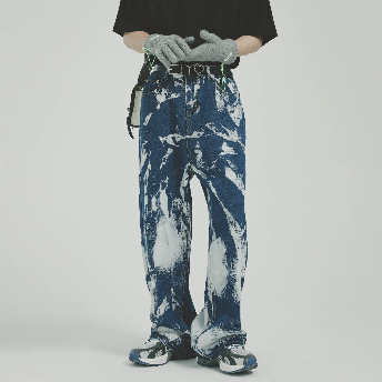   【ボトムス】デザイン性抜群ファッションカジュアル絞り染めハイウエストロングパンツ  