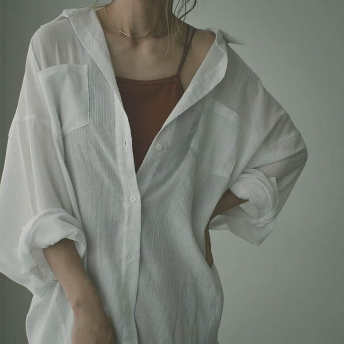   【トップス】大流行新作 好印象な雰囲気 日焼け止め シンプル 折襟 シングルブレスト シャツ  