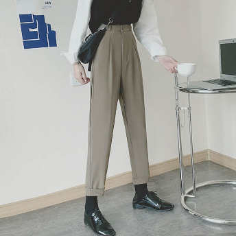   【ボトムス】絶対欲しい 通勤/OL レトロ 韓国系 ファッション ブラック 着痩せ パンツ  