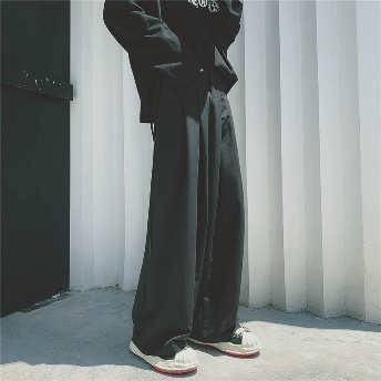  【ボトムス】流行の予感ファッションシンプルカジュアルハイウエスト無地ロングパンツ  