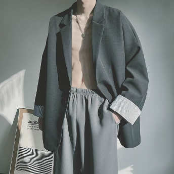   【アウター】大流行新作韓国系 ポケット付き 折襟 ギャザー飾り テーラード スーツジャケット  