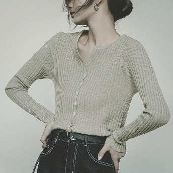   【トップス】今季も大流行ファッション シンプル シングルブレスト ラウンドネック ニットセーター  