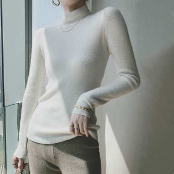   【トップス】高見えデザインファッションおしゃれ無地プルオーバーシンプルニットセーター  