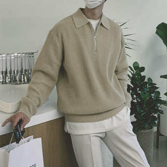  【STAFF SNAP】【トップス】絶対流行韓国風ファッション無地プルオーバーおしゃれニットセーター  