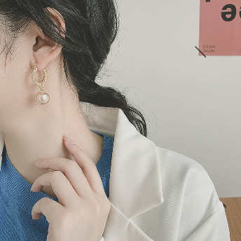   【アクセサリー】特別デザイン韓国風ファッション幾何模様 サークルピアス  