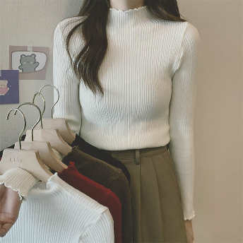   【トップス】一枚で視線を奪う 欠かせない 韓国系 ファッション 伸縮性あり シンプル ニットセーター  