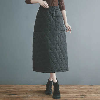   【ボトムス】韓国風ファッション シンプル ハイウエスト Aライン 厚い保温 スカート  