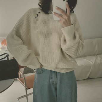   【トップス】3色 韓国風ファッション 絶対流行 カジュアル 防寒 無地 ニットセーター  