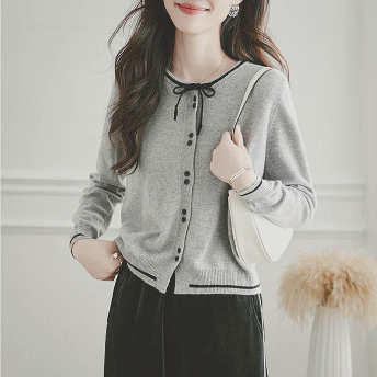   【トップス】高見えデザイン韓国風ファッション 着痩せ効果シングルブレスト ニットセーター  