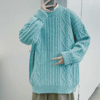   【トップス】絶対欲しい  ゆったり ニット 無地 厚手 ラウンドネックメンズファッションセーター  