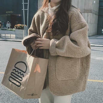   【アウター】韓国系 ファッション もこもこ 快適な肌触り カジュアル 防寒 ボア ジャケット  