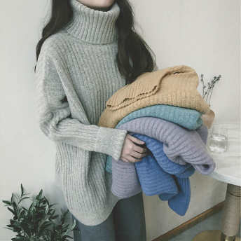   【トップス】韓国風ファッション 5色 人気高い  しっかり素材 カジュアル 無地 ニットセーター  