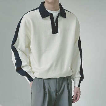   【トップス】暖かい 特別デザイン 韓国風ファッション  配色 カジュアル メンズ  ニット セーター  