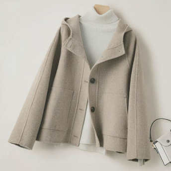   【アウター】高見えデザイン シンプル 防寒 長袖 シングルブレスト フード付き コート  