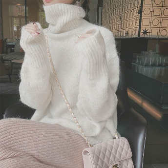   【トップス】目を奪われる韓国風 ファッション 無地 ハイネック 合わせやすい ニットセーター  