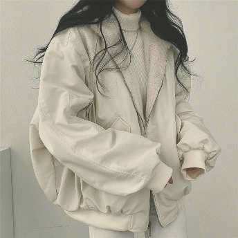   【アウター】韓国風ファッション ゆるリラックス ジッパー 暖かい 綿入れコート  