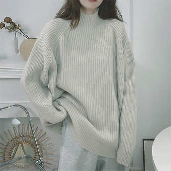   【トップス】人気高い ファッション ハーフネック ビックシルエット 柔らかい ニットセーター  