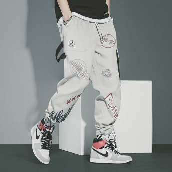   【ボトムス】個性的なデザイン モード系 プリント カートゥーン ファッション レギュラー丈 カーゴパンツ  