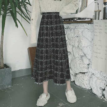   【ボトムス】超人気ファッションオシャレハイウエストAラインチェック柄スカート  