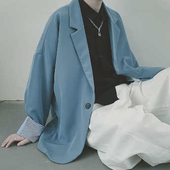   【アウター】韓国風ファッション 長袖 ボタン 折襟 チェック柄 スーツジャケット  