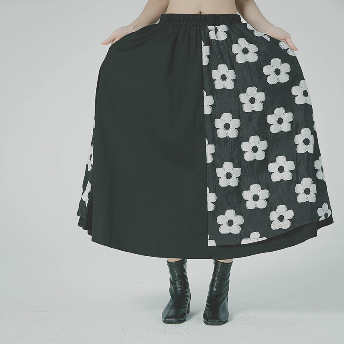   【ボトムス】高見えデザイン プリント ファッション Aライン 通勤 スカート  
