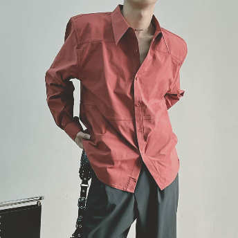   【トップス】今季注目 韓国系 長袖 気質よい シングルブレスト シャツ  