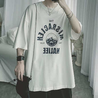   【STAFF SNAP】【トップス】韓国系 プルオーバー ラウンドネック 切り替え メンズTシャツ  