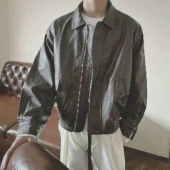   【アウター】流行の予感 ファッション 無地 刺繍 ジッパー 折り襟 ジャケット  