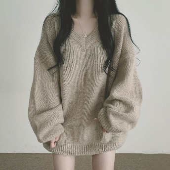   【トップス】今季注目 無地 シンプル 定番 ファッション ニットセーター  