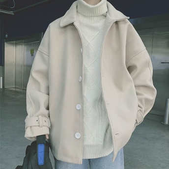   【アウター】ins超人気 ファッショナブル 韓国系 折り襟 無地 長袖 3カラー展開 コート  