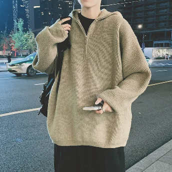   【トップス】韓国系 ジッパー ゆるリラックス 合わせやすい セーター  