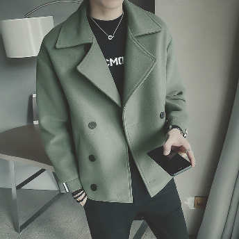   【アウター】韓国風ファッション シンプル長袖折り襟シングルブレストコート  