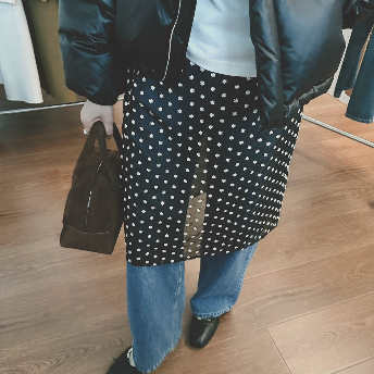   【ボトムス】スタイルアップファッションハイウエストAラインスカート  