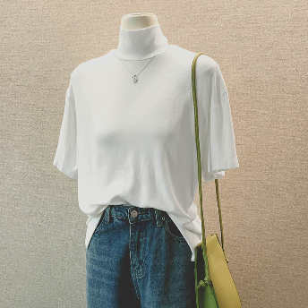   【トップス】5色選べる カジュアル半袖ラウンドネックプルオーバーTシャツ  