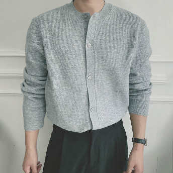   【STAFF SNAP】【トップス】ファッション感満々 長袖 ラウンドネック シンプル シングルブレスト セーター  